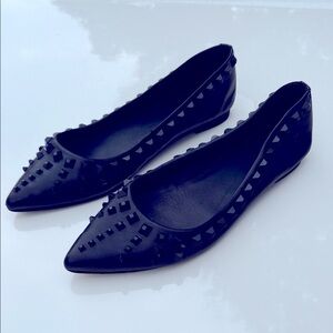 Frye Black Studded Flats